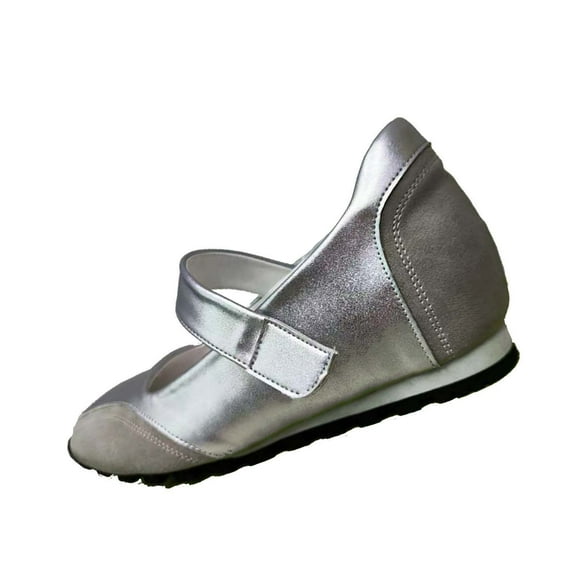 Women's Casual Shoes, Platform Sneakers with Internal Lift, Slip-On Square Toe Ballet Flats for Women