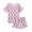 Purple Flowers, variant on Arshiner Girls Pajama Set Short Sleeve Lounge Set Soft Shirring Summer Sleepwear Pj Sets