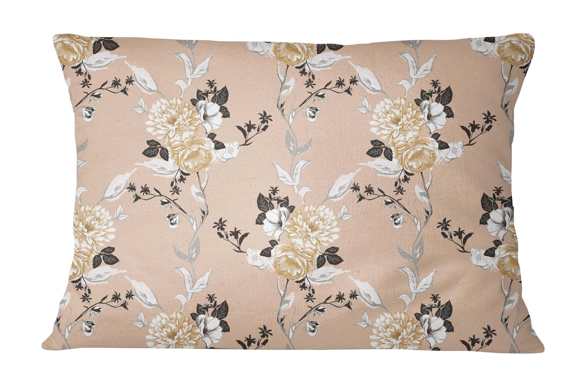 S4Sassy Floral Print Cotton Poplin Home Décor 1 Pair Pillow Sham Cushion Cover 