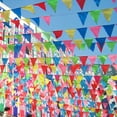 thumbnail image 1 of Drapeaux de Bannière Fanion Coloré 150pcs Drapeaux Triangle Chaîne Bunting Multicolores, 1 of 3