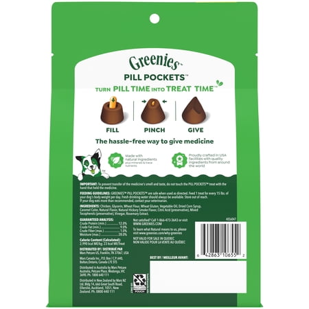GREENIES PILL POCKETS FOR DOGS HICKORY SMOKE LARGE, CAPSULE SIZE SOFT DOG TREATS, 15.8 OZ (60 PK)