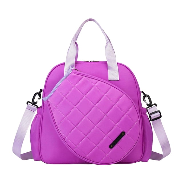 Bolsa de tenis grande para fitness, con cremallera, multiusos, portátil, para principiantes Púrpura