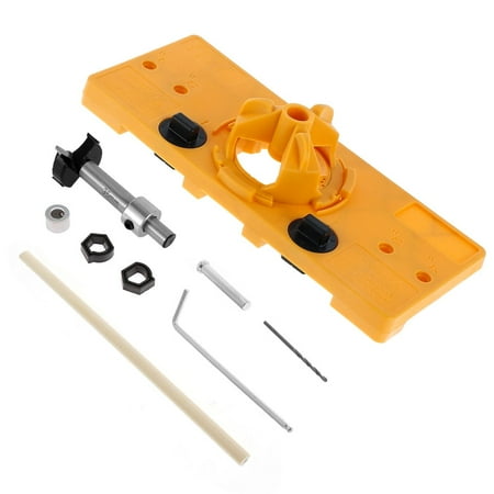 

QJUHUNG 35MM Concealed Hinge Hole Jig Door Drill Bit Guide Tool Set For Kitchen Cabinet