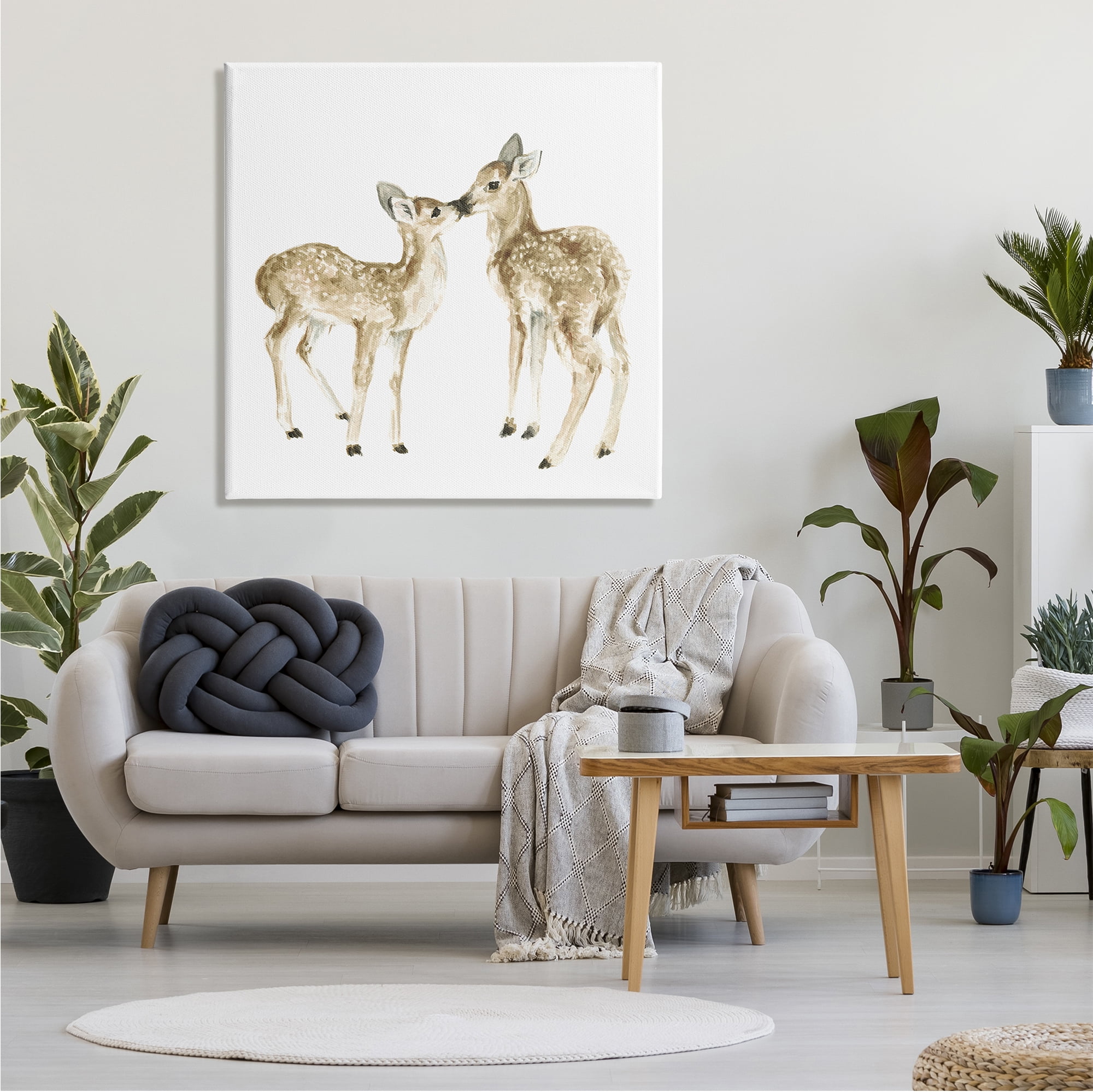 Stupell Industries Baby Deer Fawn Watercolor Painting Kids' Nursery Animal, 36 x 36,Design by Fox Hollow Studios