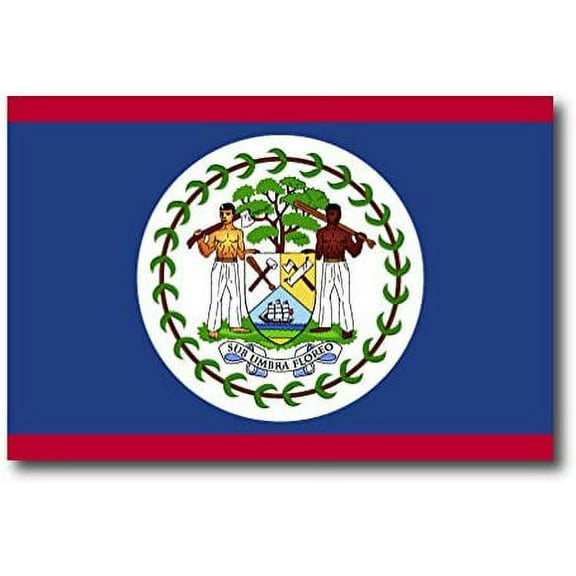 Belize Flag Car Decal - 3" x 5"