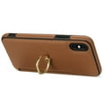 thumbnail image 3 of Allytech Wallet Case for Apple iPhone XS/ X 5.8", With Ring Holder Cash Pocket Kickstand Shockproof Slim Shell PU Leather TPU Back Cover Wallet Phone Case for Apple iPhone XS / X - Brown, 3 of 5