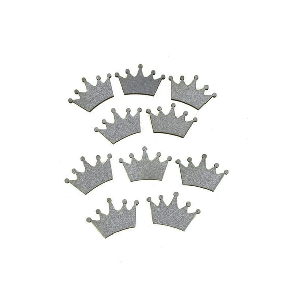 royal crown glitter wood favors, 1-1/2-inch, silver, 10-piece