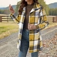thumbnail image 5 of Uaswgudfs Women's Plaid Lapel Mid-Length Wool-Blend Coat with Pockets Lined for Fall Winter Daily Casual Work, 5 of 9