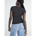 thumbnail image 3 of Scoop Women's Contour Fitted Tee with Short Sleeves, Sizes XS-XXL, 3 of 4