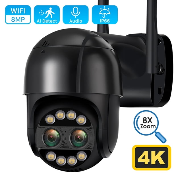 Cámara IP PTZ 4K de 8MP, lente Dual, Zoom 8X, WiFi, cámara de seguridad para exteriores, 2K, 4MP, videovigilancia CCTV, detección humana por Ia, ICsee, Alexa