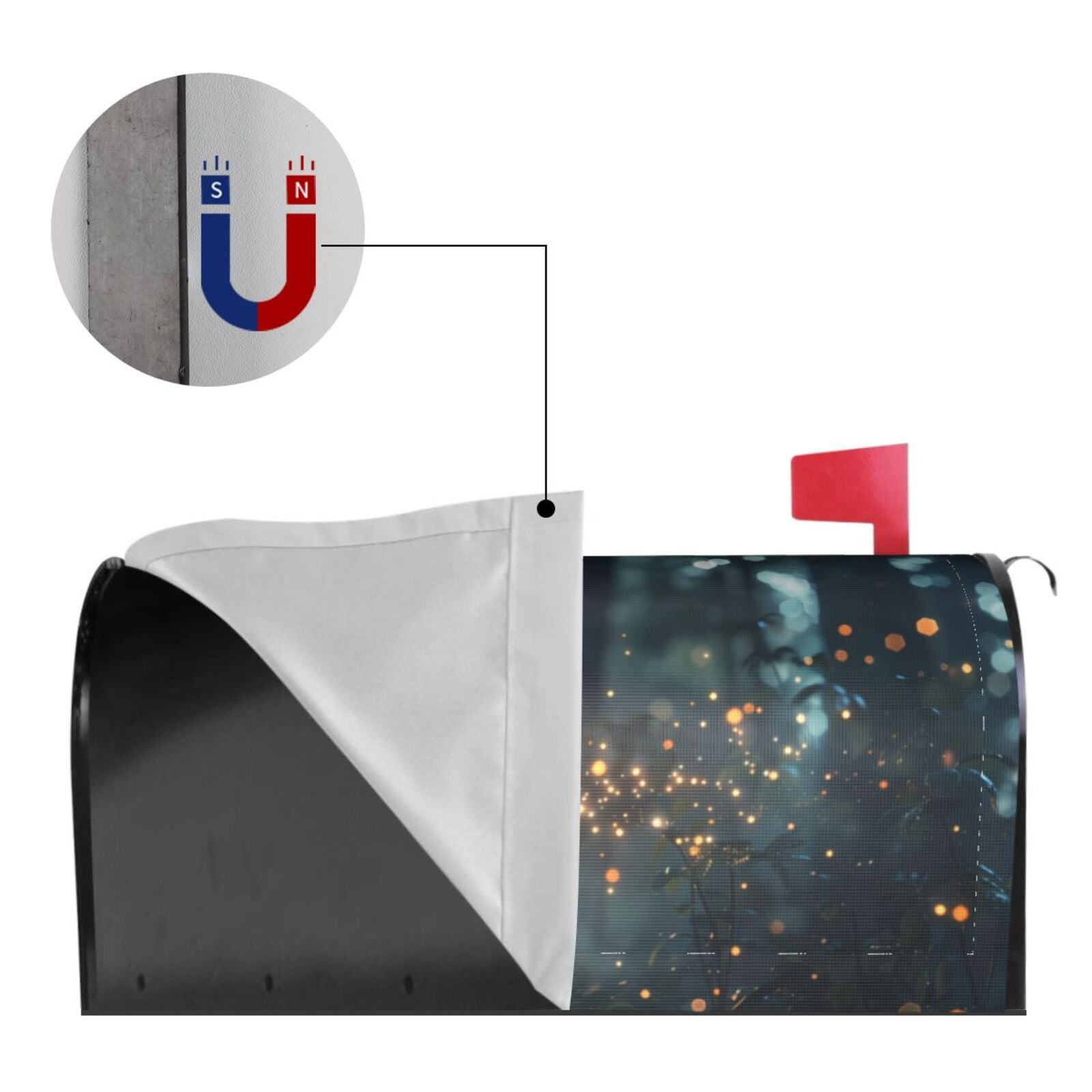 Logiee Magical Butterfly In Forest Print Post Letter Box Wrap Decor, Mailbox Cover Suitable for Standard Mailbox and Large Size Mailbox,Outdoor Yard Decoration-25.5x21 in