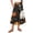 7#a Black, variant on Womens Tiered Midi Skirt Dark Blue Pumpkin Face Print Elastic High Waist 4 Way Stretch Skirt with Pockets Navy XL