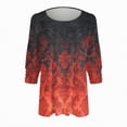 thumbnail image 4 of Godom Womens Tops Casual 3/4 Sleeve Shirts Crew Neck Loose Casual Blouses Floral Print Tshirts, 4 of 5
