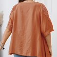 thumbnail image 5 of Kadahis Women's Plus Size Blouse Round Neck Work Ruffle half sleeve Tops, 5 of 5