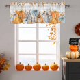 thumbnail image 6 of Fall Pumpkin Valances for Windows, 54 x 18in, Thanksgiving Sunflower Maple Leaf Wood Grain Rod Pocket Kitchen Valance Curtain Light Filtering Window Treatments for Living Room Bedroom, 1 Panel, 6 of 7
