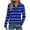 Blue, variant on Women's Long Sleeve Shirts Striped Color Block V-Neck Blouse Tunic Loose Fit Casual Henley Shirt for Fall Comfy Tops