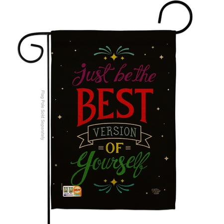 Best Version of Yourself Inspirational Expression Impressions Decorative Vertical 13" x 18.5" Double Sided Garden Flag