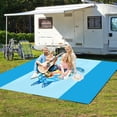 thumbnail image 3 of Beach Mat 108x120inch, 4* Long-lasting And Durable ABS Anchor Stakes, Lightweight And Portable, Soft And Comfortable Material, Easy to Clean And Organize; Very Suitable for Travel, Party,, 3 of 4