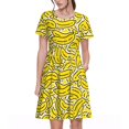 thumbnail image 1 of Disketp Banana A para Vestido de Manga Corta para Mujeres, Vestidos de Verano para Mujeres, Casual y Holgado para la Playa, 1 of 6