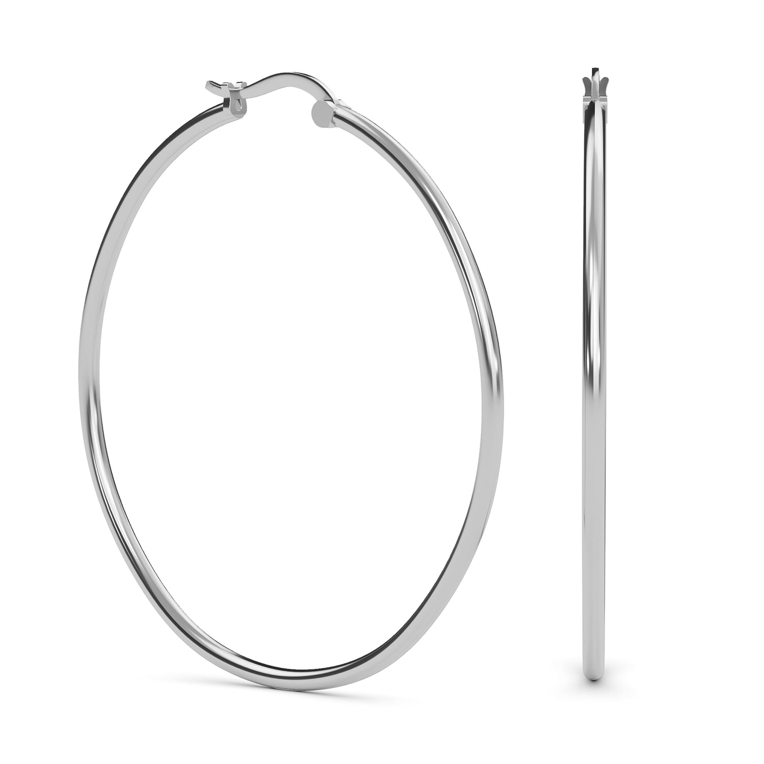 Fashion 925Sterling Solid Silver Jewelry Line Hoop Earrings For Women E667 