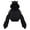 A-Black1128, variant on XIAONU Womens Edgy Crop Hoodies Cat Ear Lace Up Pullover Trendy Gothic Casual Sweatshirt