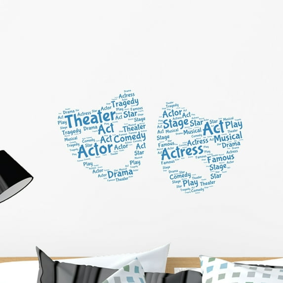 Two Faces Theater Wall Mural Decal Sticker, Wallmonkeys Peel & Stick Vinyl Graphic (24 in W x 13 in H