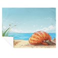 thumbnail image 6 of Seashell On The Beach Soft Cozy Warm, Lightweight And Plush Flannel Throw Blankets - Perfect for Couch, Bed, Travel, 6 of 7