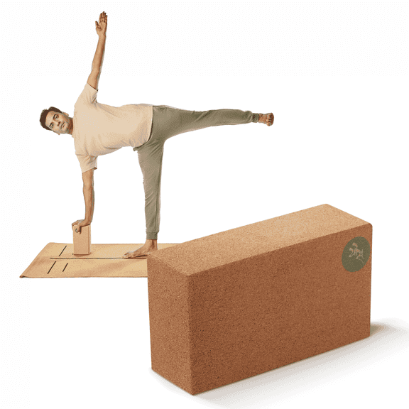 Yos - The Indian Yoga Shop Cork Yoga Block 2 Pack 9 x 5 x 3 Inches