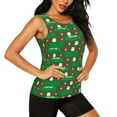 thumbnail image 2 of Xecao Cute Santa And Ho Ho Ho print women's scoop neck, loose-fit workout tank tops for the gym., 2 of 9