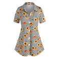 thumbnail image 1 of Camisa de impresión de girasol a rayas Rosegal Blusas Tallas Grandes, 1 of 5
