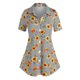 thumbnail image 1 of Camisa de impresión de girasol a rayas Rosegal Blusas Tallas Grandes, 1 of 5