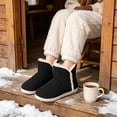 thumbnail image 6 of Xfvqtps Knit Slipper Boots for Womens up to Ankle Plush Lined Fuzzy Solid Color Slip on Soft Sole Memory Foam Non Slip Insulated Warm Winter Snow Boots Black, 6 of 9