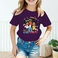thumbnail image 2 of MEZZALL Kid Girls Cute Graphic T-Shirt Round Neck Short Sleeve Tee Summer Casual Tshirts Tops, Purple, 3-4 Years, 2 of 5