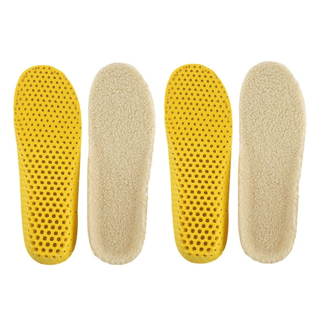 2 Pares Plantilla de Lana Cálida de Invierno Cálida Absorción de de Los Pies Suave Transpirables Macarena Plantillas de invierno suaves y cálidas