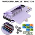 thumbnail image 5 of ELEHOLD for Samsung Galaxy A73 5G Multi-Functional Wallet Case Organ Card Slots RFID Blocking Stand Function Wrist Strap Crossbody Shoulder Strap Shockproof Purse Case,purple, 5 of 9
