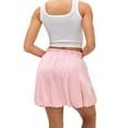 thumbnail image 5 of Siliteelon Women Ruffle Mini Skirt Flowy Skort High Waisted Bubble Hem Built-in Shorts with Pockets, 5 of 6