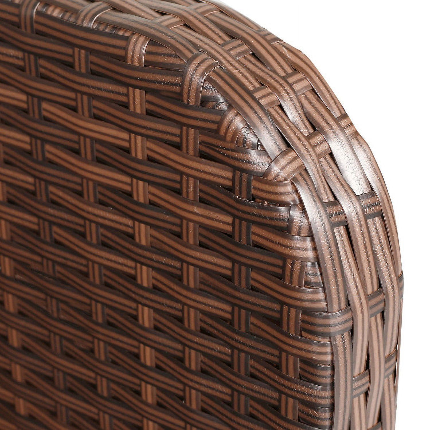 Aimee Lii 5 Pieces Patio Rattan Sofa Ottoman Furniture Set with Cushions, Outdoor Patio Furniture, Brown