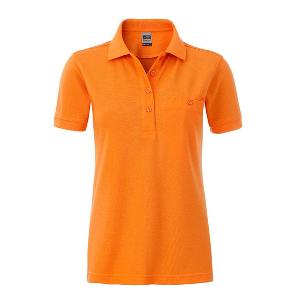 James and Nicholson - Polo de trabajo con bolsillo para mujer señora (Naranja)