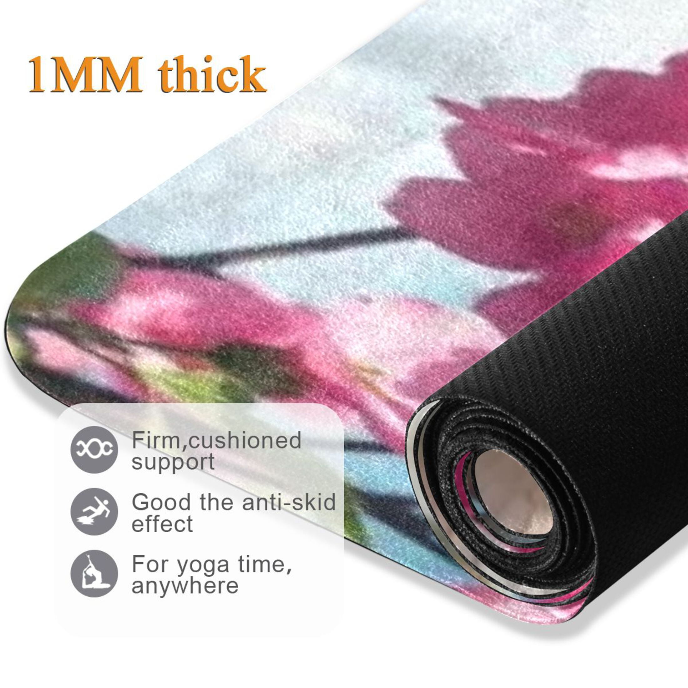 BZSMCE Yoga Mat Women Fitness Mat Love in Bloom Pattern