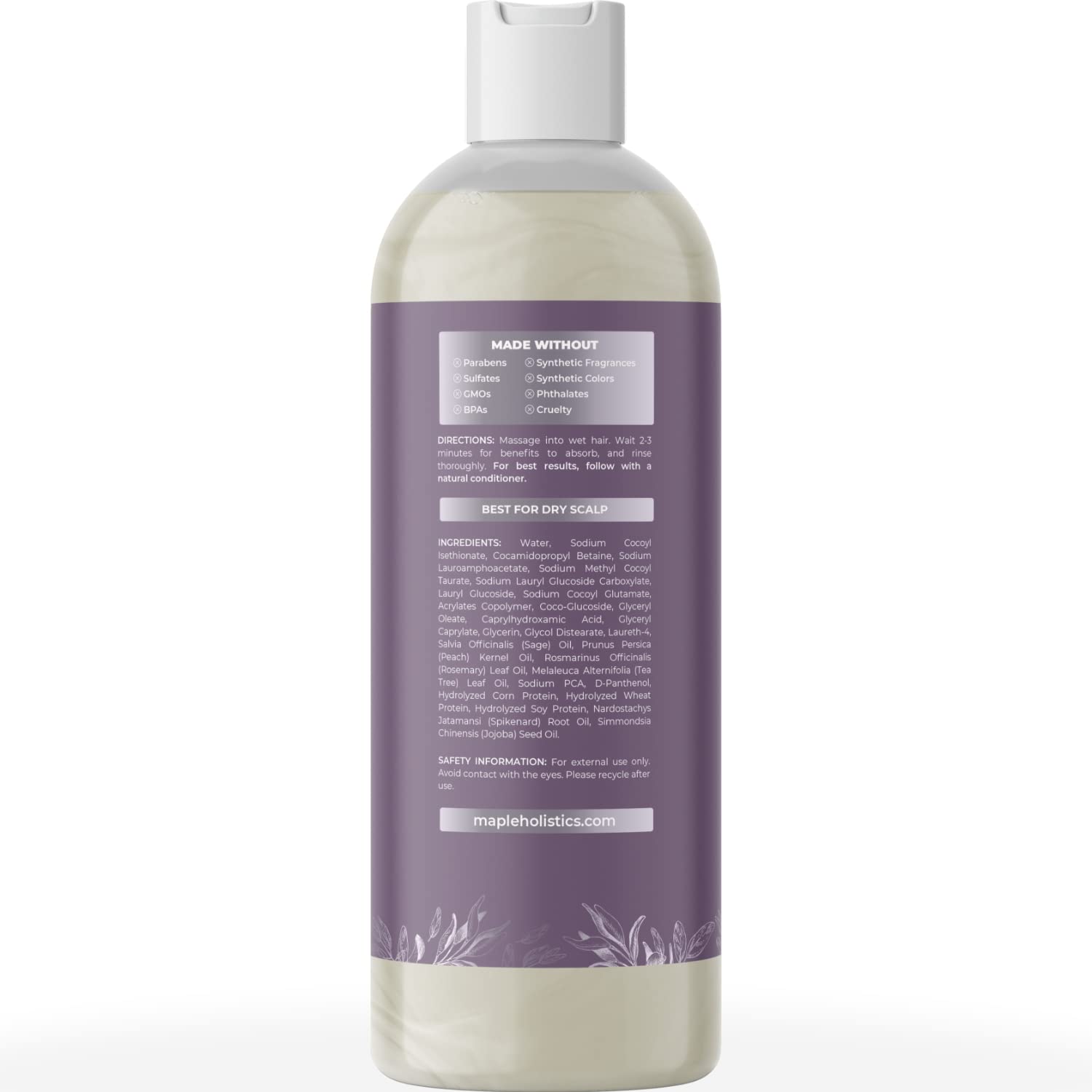 Clarifying Shampoo for Oily Hair and Scalp - Sulfate Free Shampoo with Rosemary Oil Sage and Tea Tree Oil for Hair and Scalp Cleanser - Dry Scalp Shampoo for Men and Women, 8 fl oz - image 2 of 7
