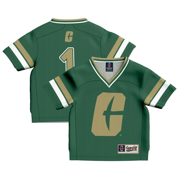 Toddler GameDay Greats #1 Green Charlotte 49ers Collegiate Football Fashion Jersey