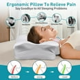 thumbnail image 5 of Cervical Neck Pillow for Pain Relief - Ergonomic Memory Foam Pillows for Sleeping, Cooling Side Sleeper Pillow for Neck Support, Contour Orthopedic Bed Pillow for Back Stomach Sleepers, 5 of 7