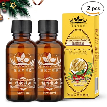 2 Pack 100% PURE Lymphatic Drainage Ginger Oil, Natural Therapy Oil, Quickly Pain Relief Muscle, Christmas Valentine's Day Gifts for Woman Man