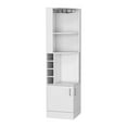 thumbnail image 2 of White 71" H Corner Cabinet, 2 Top Shelves, 8 Bottle , 1 Glass Holder, Central Shelf, Lower Drawer With Side Doors Cabinet Drawer, 72.85" H, 12 Wine Rack &, 2 of 2