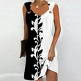 thumbnail image 1 of Fankiway Robe à Bretelles Sans Manches Imprimée Col Rond Décontractée Robes de Plage Grande Taille Robes de Plage pour Femmes, 1 of 5