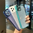 thumbnail image 6 of Compatible with iPhone 11 Pro Max Case for Women Girls, Glitter Luxury Cute Flexible Plating, Shockproof Full Camera Lens Protective Phone Cases for iPhone 11 Pro Max Cute 6.5''- Green, 6 of 12