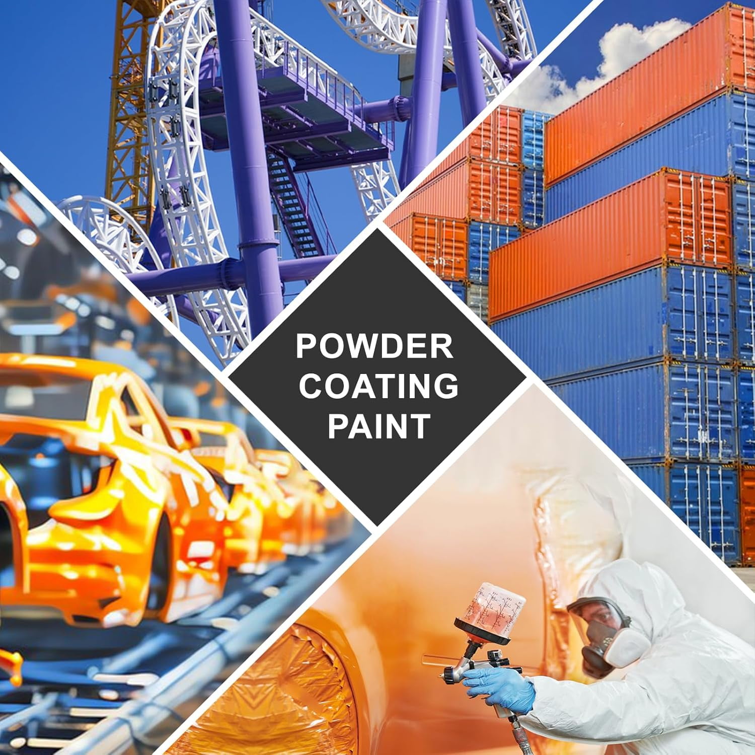 Powder Coating Paint for Metal Surfaces | Car Paint | Building Materials | Powder Paint for Steel Structures, Factories, Buildings, Playgrounds, Gardens (Rose Gold, 16 Ounce)