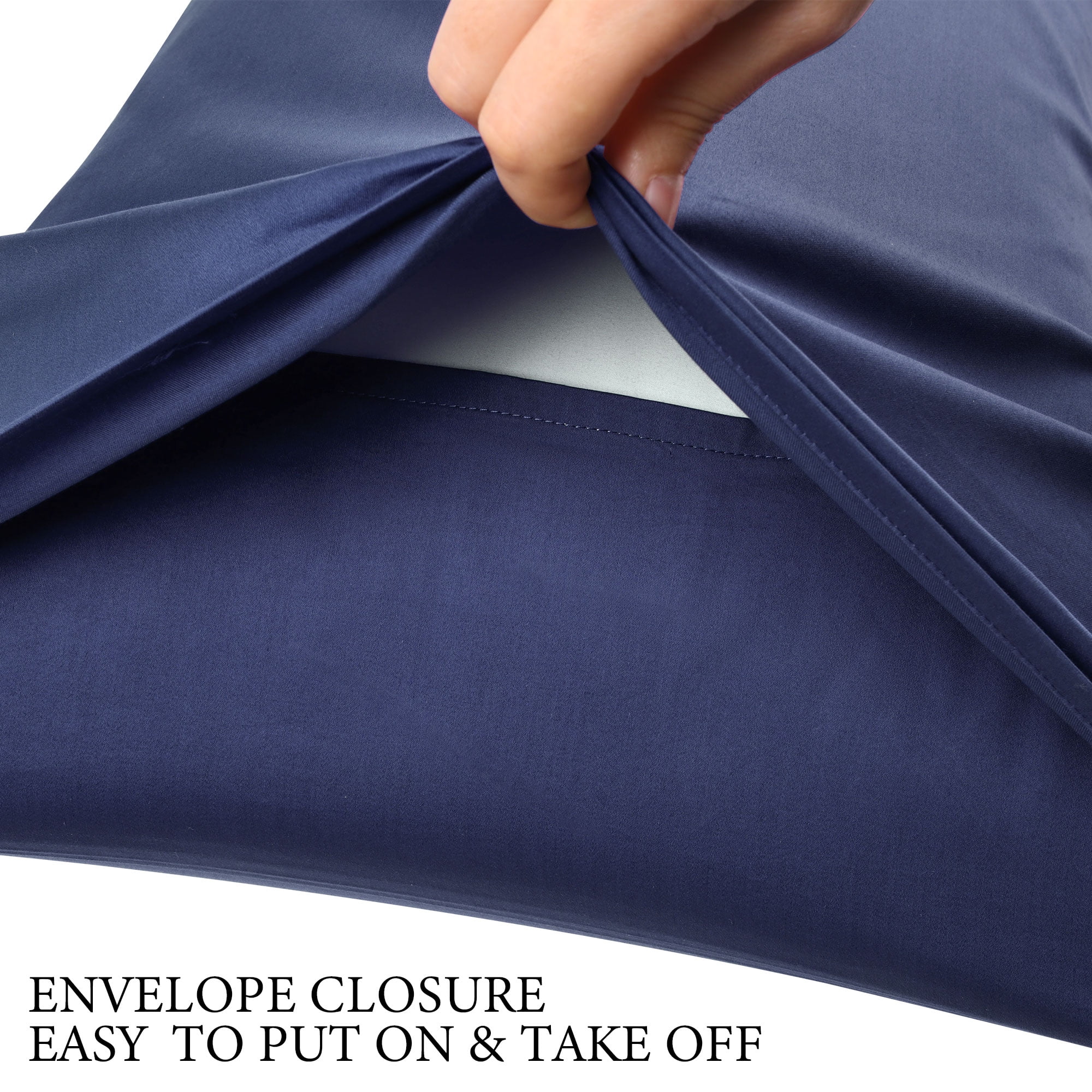 Unique Bargains Cotton Body Pillowcase Breathable Envelope Navy Blue 20"x60"