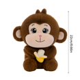 thumbnail image 4 of 8 inch Monkey Stuffed Animal with Banana, Soft Brown Monkey Plushie Toy, Birthday Xmas Gift for Kids (Light Brown), 4 of 9