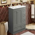 thumbnail image 4 of YYAo Bathroom Storage Vanity, Floor Cabinet,36" Bathroom Vanity Cabinet with Ceramic Sink, 4 Soft-close Drawers and 2 Soft-close Doors, Gray, 4 of 13
